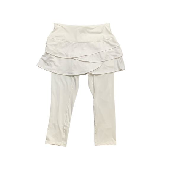 Lucky In Love Pants Women Small White Classic Scallop Skirt Capri Layered Tiered - Picture 1 of 12
